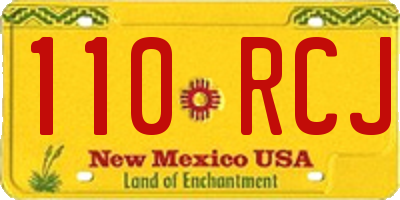 NM license plate 110RCJ