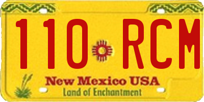 NM license plate 110RCM