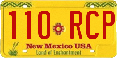 NM license plate 110RCP