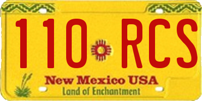 NM license plate 110RCS