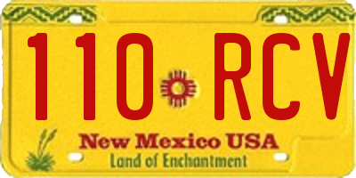 NM license plate 110RCV
