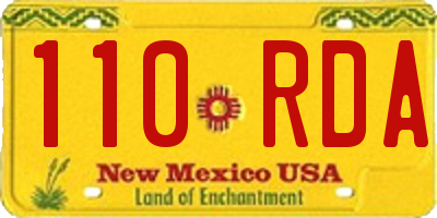 NM license plate 110RDA