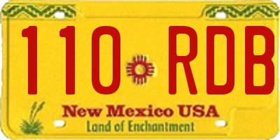 NM license plate 110RDB