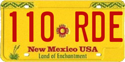 NM license plate 110RDE