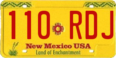 NM license plate 110RDJ