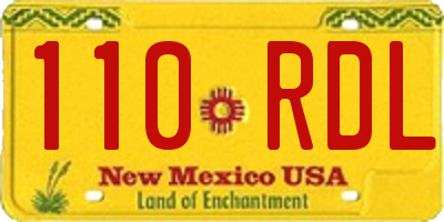 NM license plate 110RDL