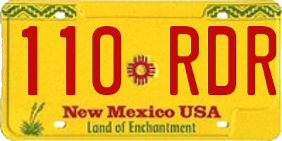 NM license plate 110RDR