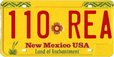 NM license plate 110REA