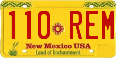 NM license plate 110REM