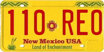 NM license plate 110REO