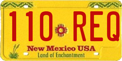 NM license plate 110REQ