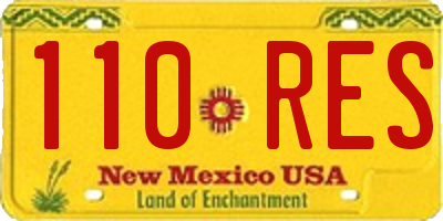 NM license plate 110RES