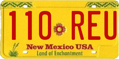 NM license plate 110REU