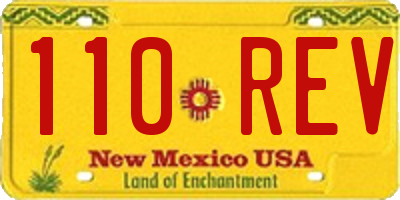 NM license plate 110REV