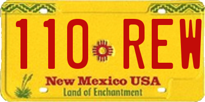 NM license plate 110REW