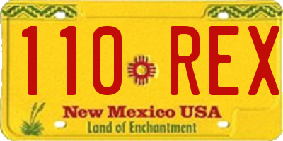 NM license plate 110REX