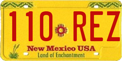 NM license plate 110REZ