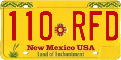 NM license plate 110RFD
