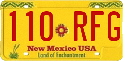 NM license plate 110RFG