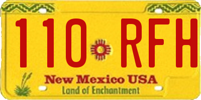 NM license plate 110RFH