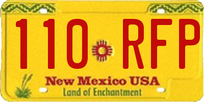 NM license plate 110RFP