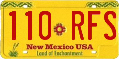 NM license plate 110RFS