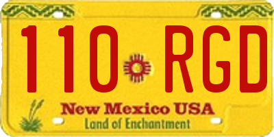 NM license plate 110RGD