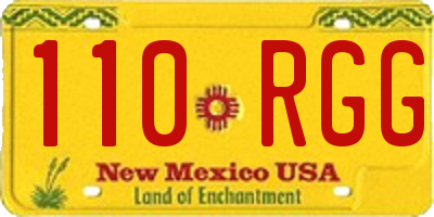 NM license plate 110RGG