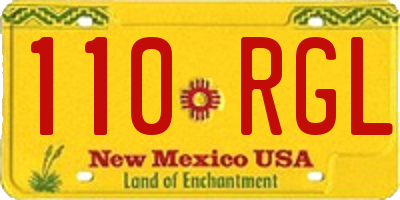 NM license plate 110RGL
