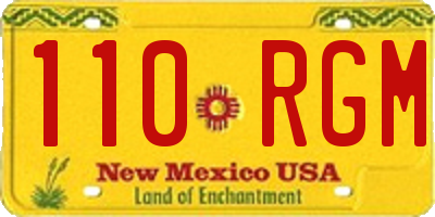 NM license plate 110RGM