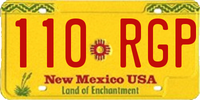 NM license plate 110RGP