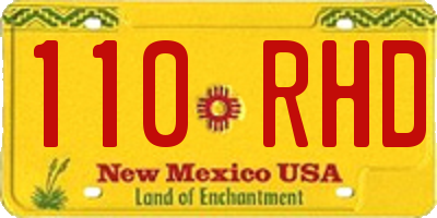 NM license plate 110RHD
