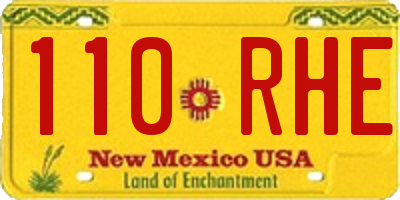 NM license plate 110RHE