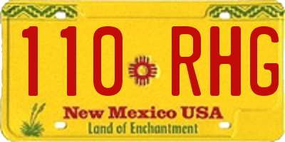 NM license plate 110RHG