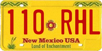 NM license plate 110RHL