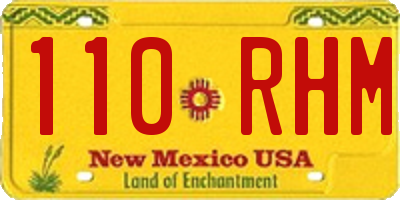 NM license plate 110RHM