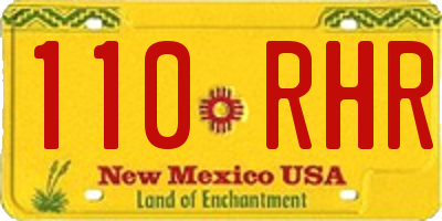 NM license plate 110RHR