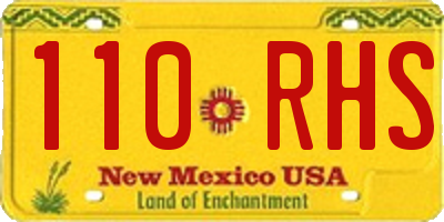 NM license plate 110RHS
