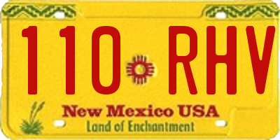 NM license plate 110RHV