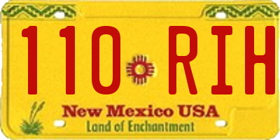 NM license plate 110RIH
