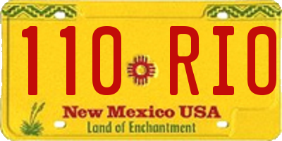 NM license plate 110RIO