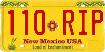 NM license plate 110RIP