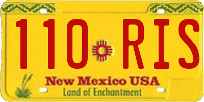 NM license plate 110RIS