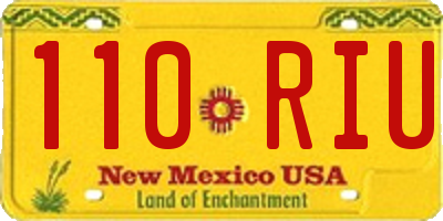 NM license plate 110RIU