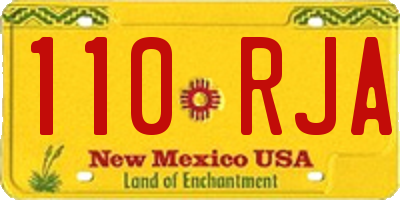 NM license plate 110RJA