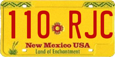 NM license plate 110RJC