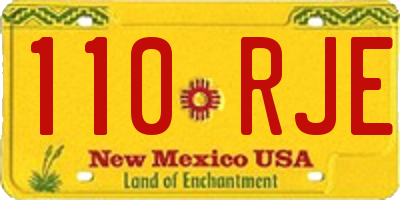 NM license plate 110RJE