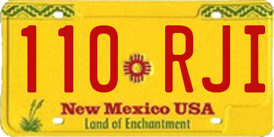 NM license plate 110RJI