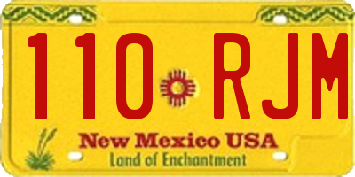 NM license plate 110RJM