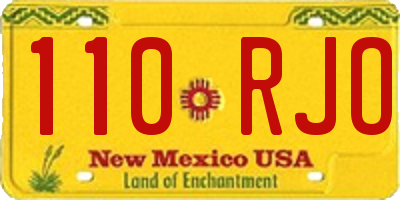 NM license plate 110RJO